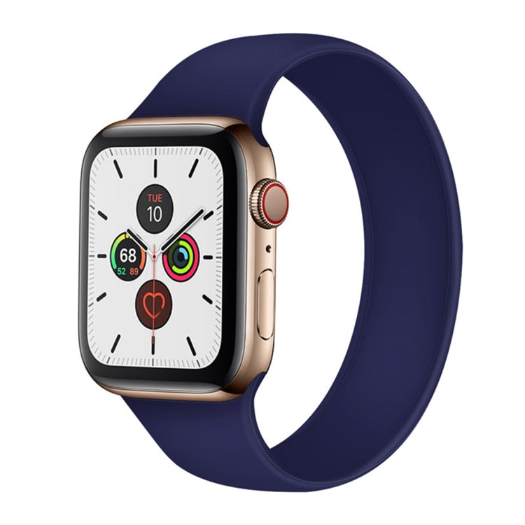 For Apple Watch Series 5 & 4 40mm / 3 & 2 & 1 38mm Solid Color Elastic Silicone Replacement Wrist Strap Watchband, L 156mm